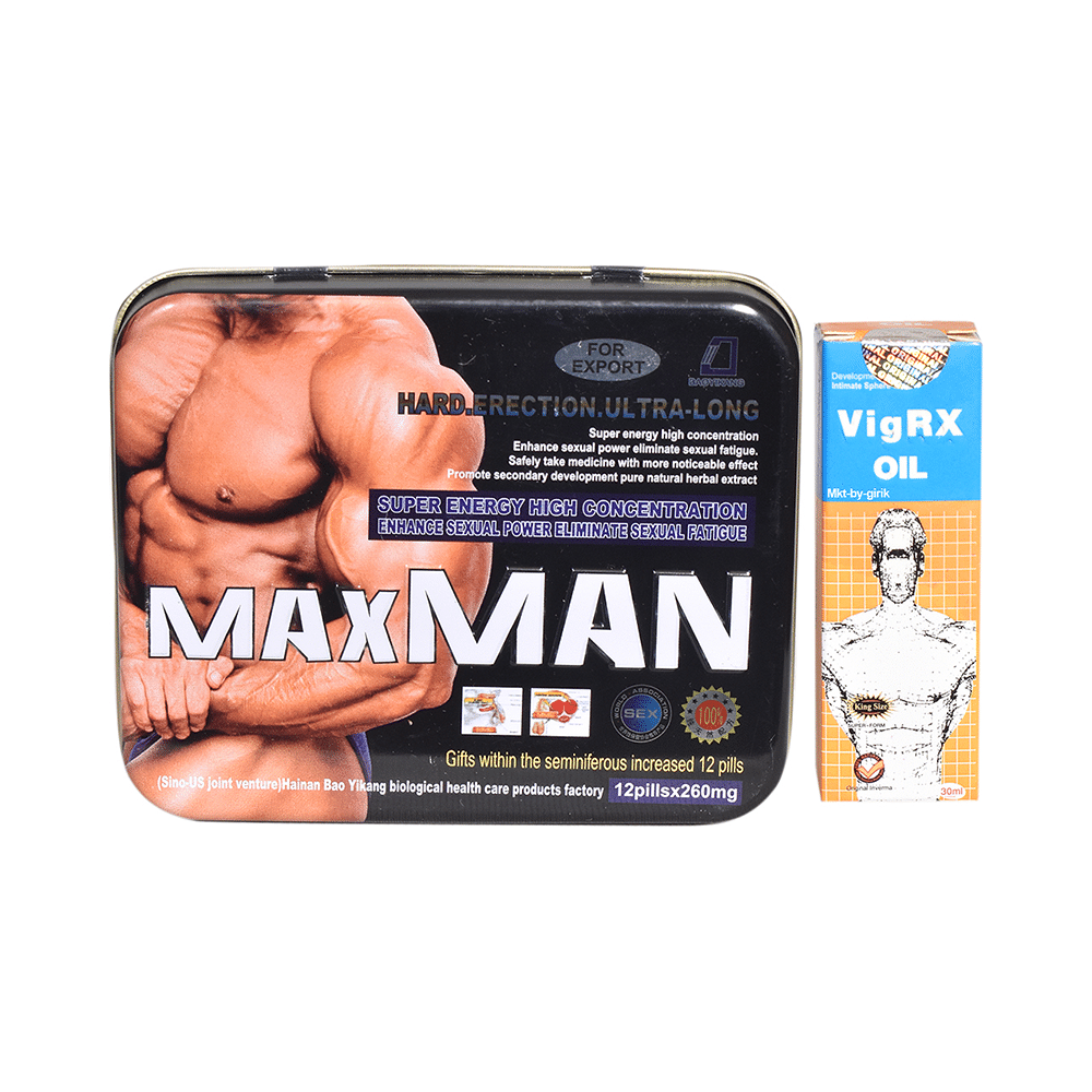 Combo Pack of Maxman 12 Capsule & Vigrx Oil 30ml