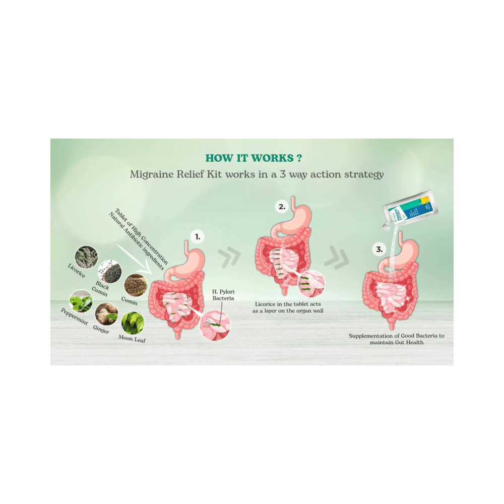 The Lifekart.In Migraine Relief 20 Days Kit (60 Chewable Tablet & 20 Probiotic Sachet) - Image 4