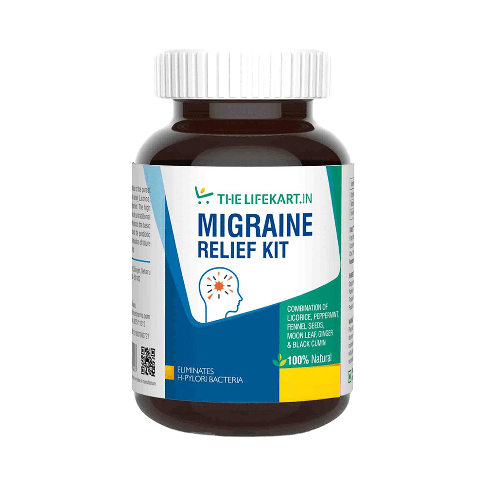 The Lifekart.In Migraine Relief 20 Days Kit (60 Chewable Tablet & 20 Probiotic Sachet) - Image 2