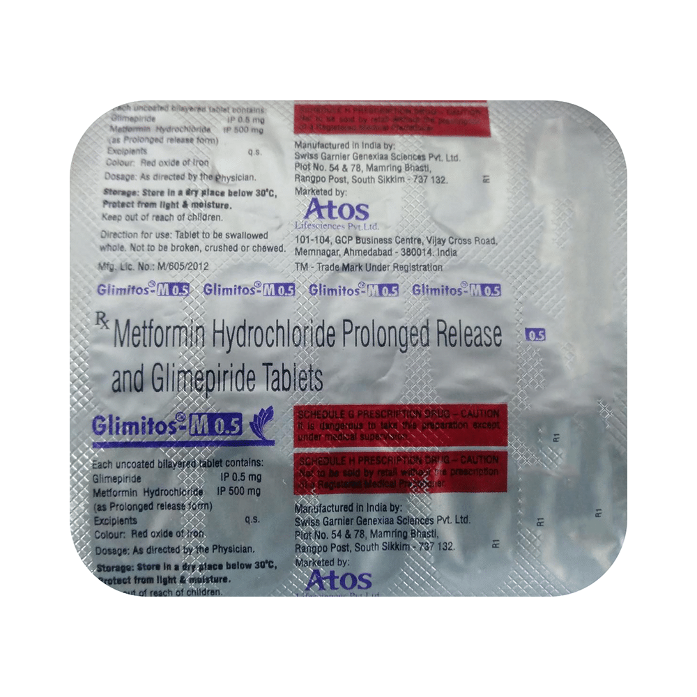 Glimitos M 0.5mg/500mg Tablet PR - Image 1