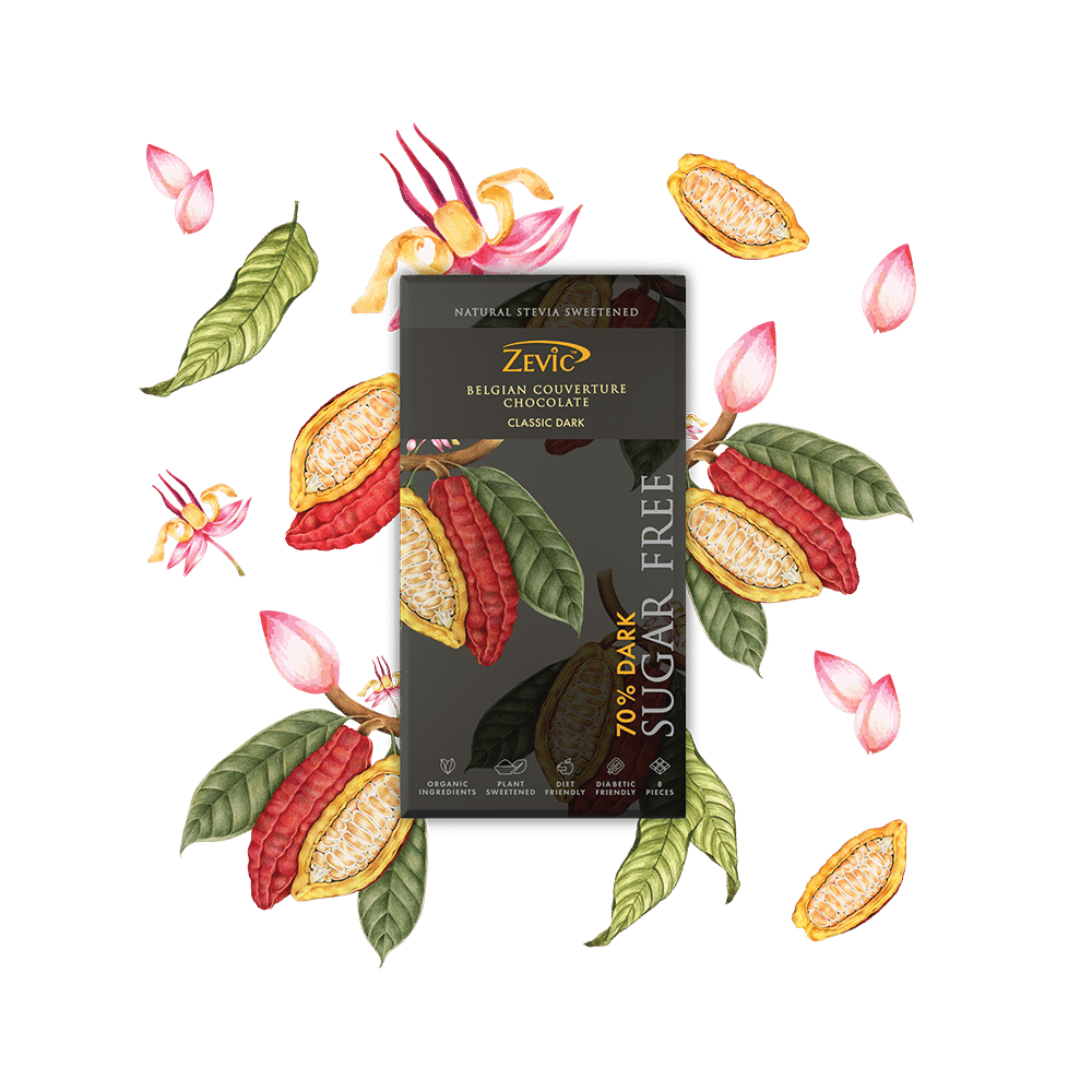 Zevic 70% Dark Chocolate | Diabetic Friendly | Flavour Belgian Cocoa - Image 3