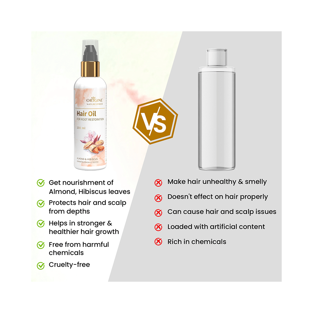 Origine Naturespired Hair Oil Almond & Hibiscus for Root Restoration - Image 5