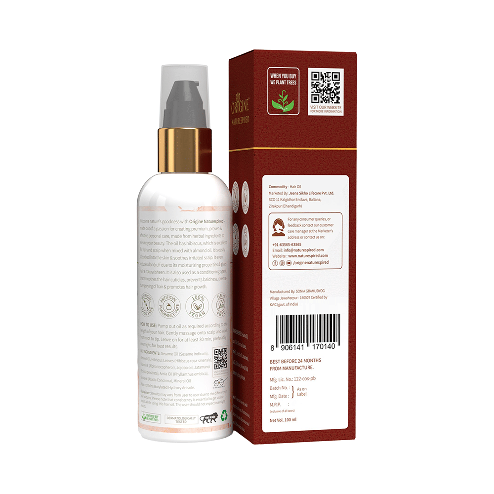 Origine Naturespired Hair Oil Almond & Hibiscus for Root Restoration - Image 2