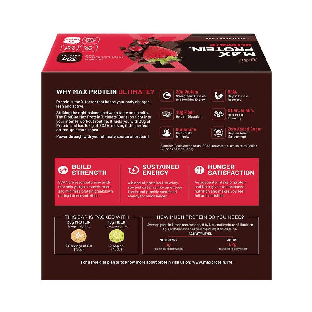 RiteBite Max Protein Ultimate Bar | Flavour Choco Berry - Image 2