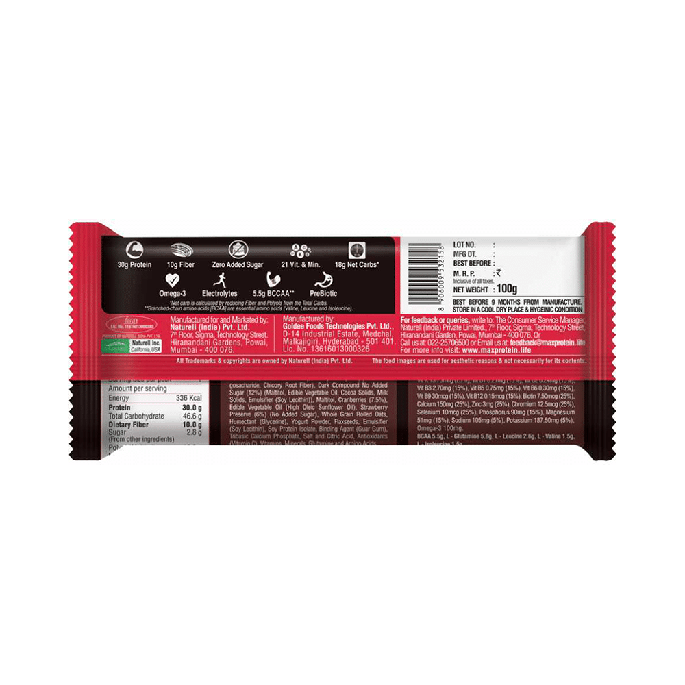 RiteBite Max Protein Ultimate Bar | Flavour Choco Berry - Image 4