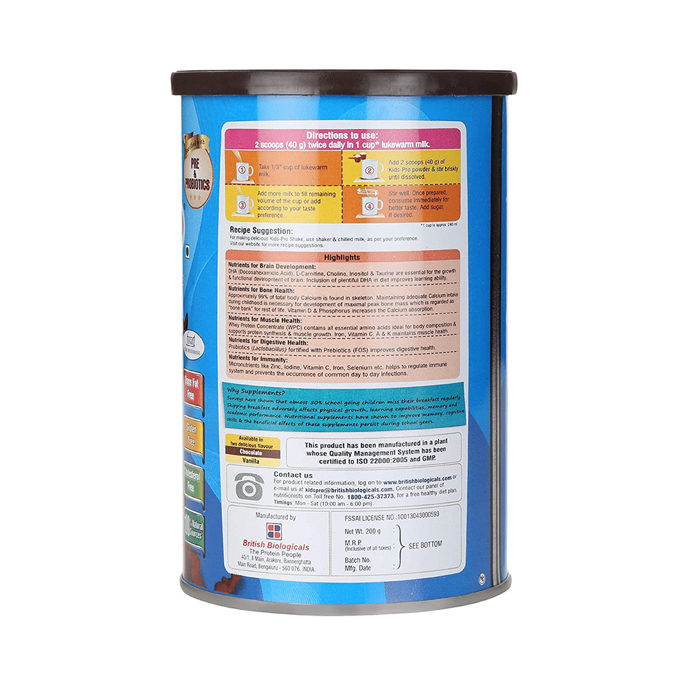 Kids-Pro Protein with DHA, Pre & Probiotics | For Growing Children | Flavour Powder Chocolate - Image 3