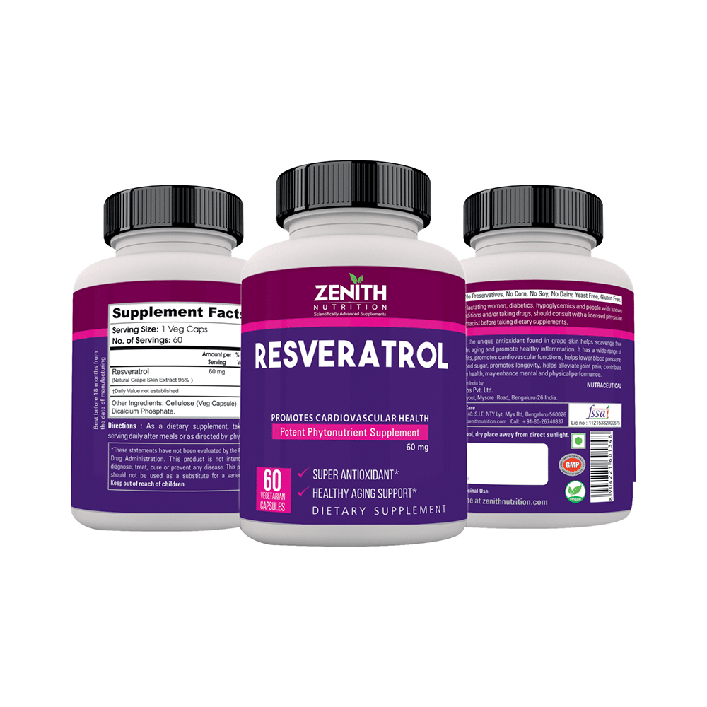 Zenith Nutrition Resveratrol 60mg Capsule - Image 4