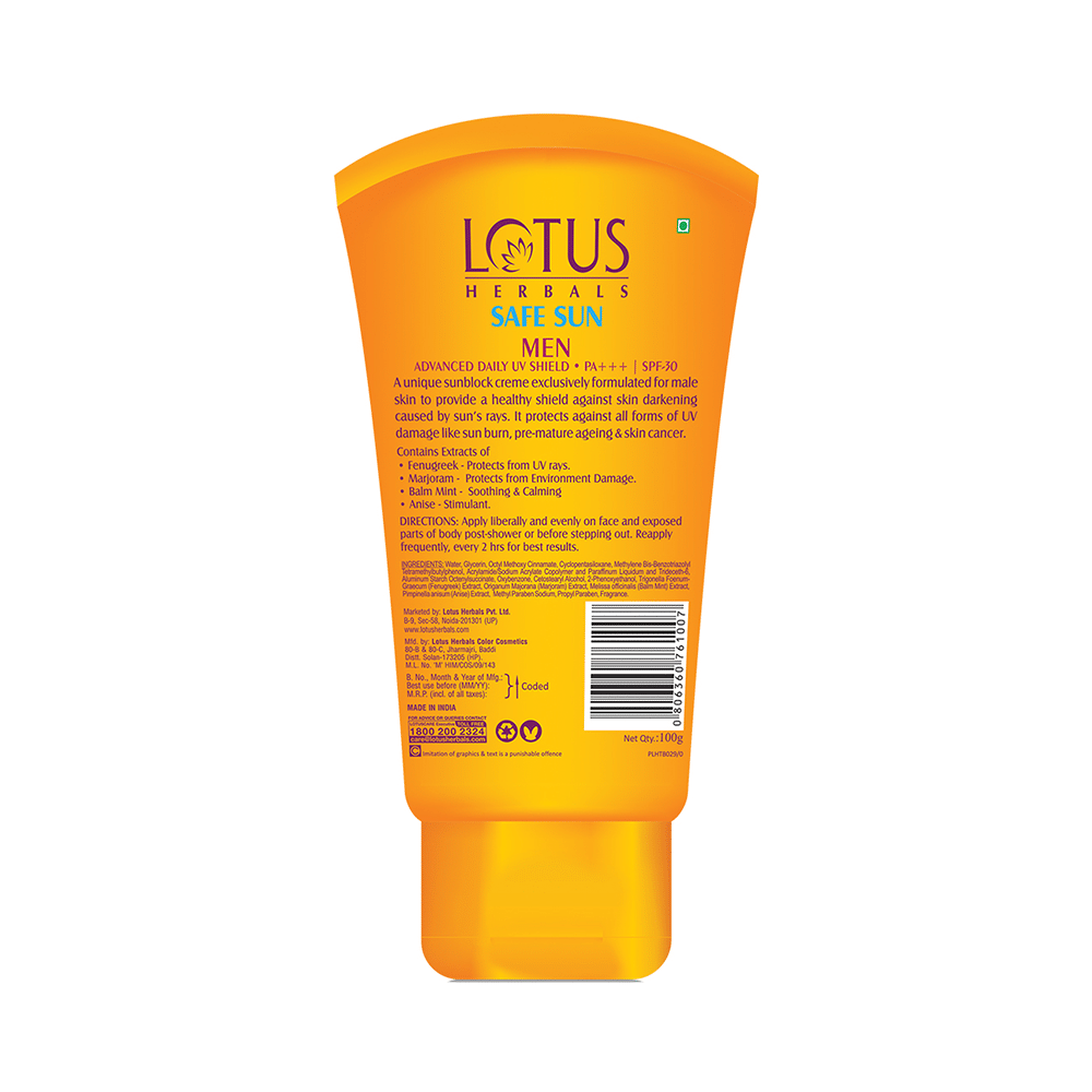 Lotus Herbals Safe Sun Men Advanced Daily UV Shield SPF 30 PA+++ - Image 2
