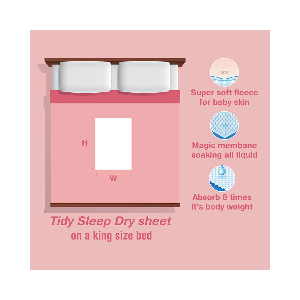 Tidy Sleep Water Proof & Washable Baby Care Dry Sheet & Bed Protector Medium Baby Blue and Baby Pink - Image 4