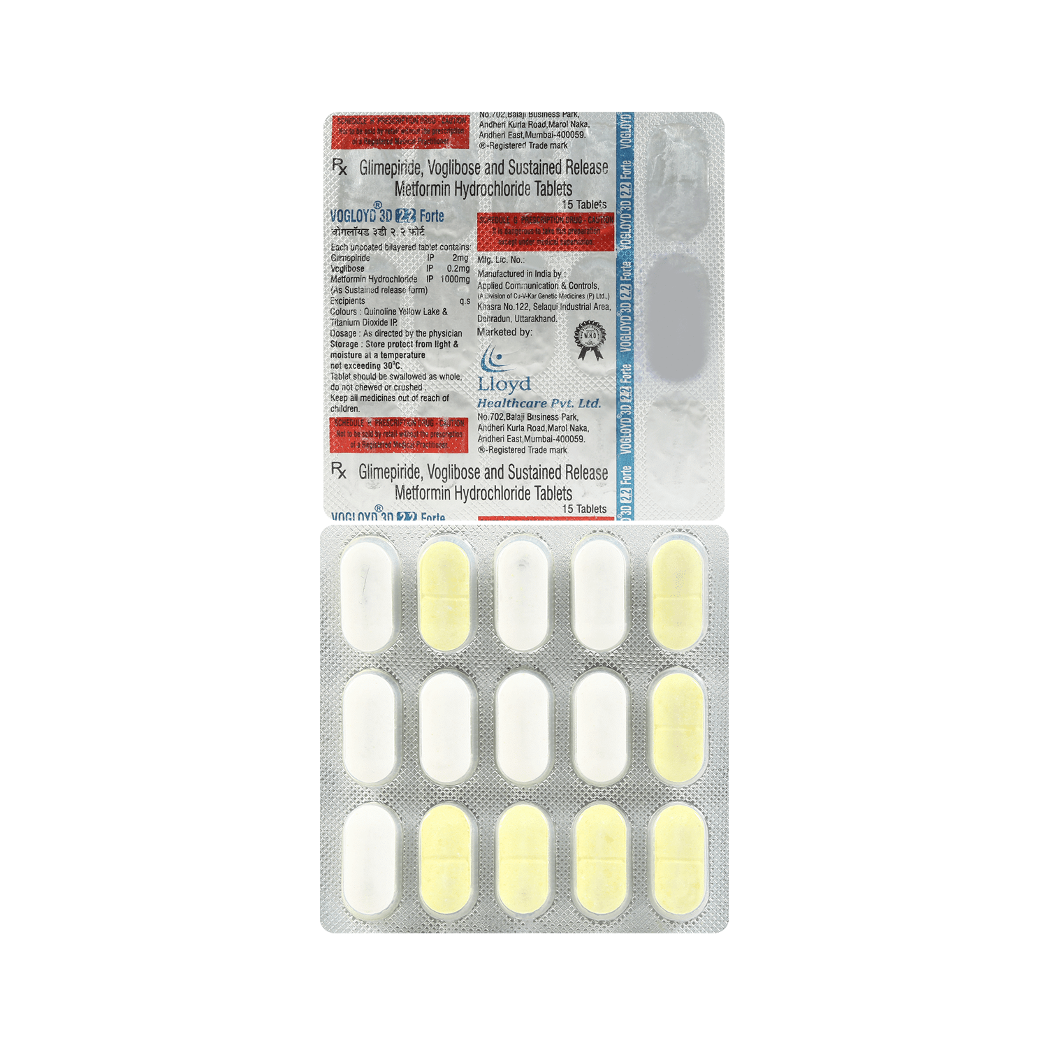 Vogloyd 3D 2.2 Forte 2mg/1000mg/0.2mg Tablet SR