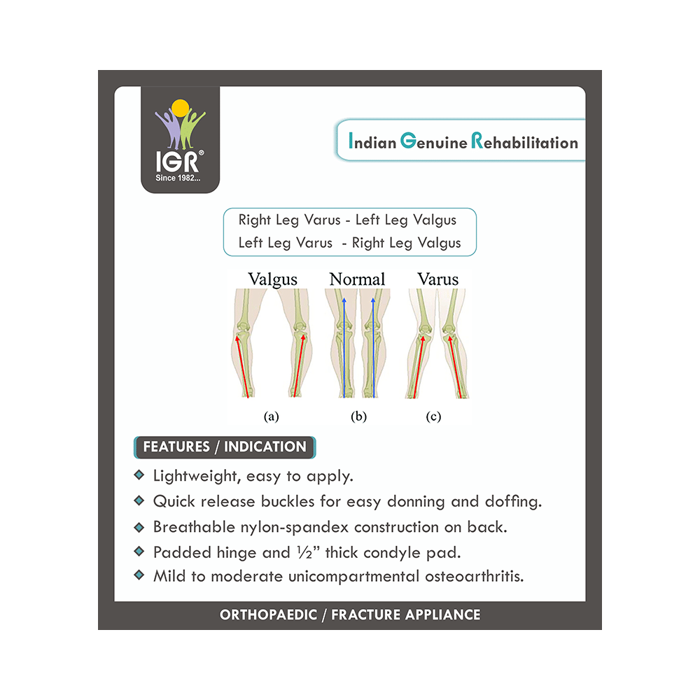 IGR O.A. Knee Brace  Left Medium Black - Image 3