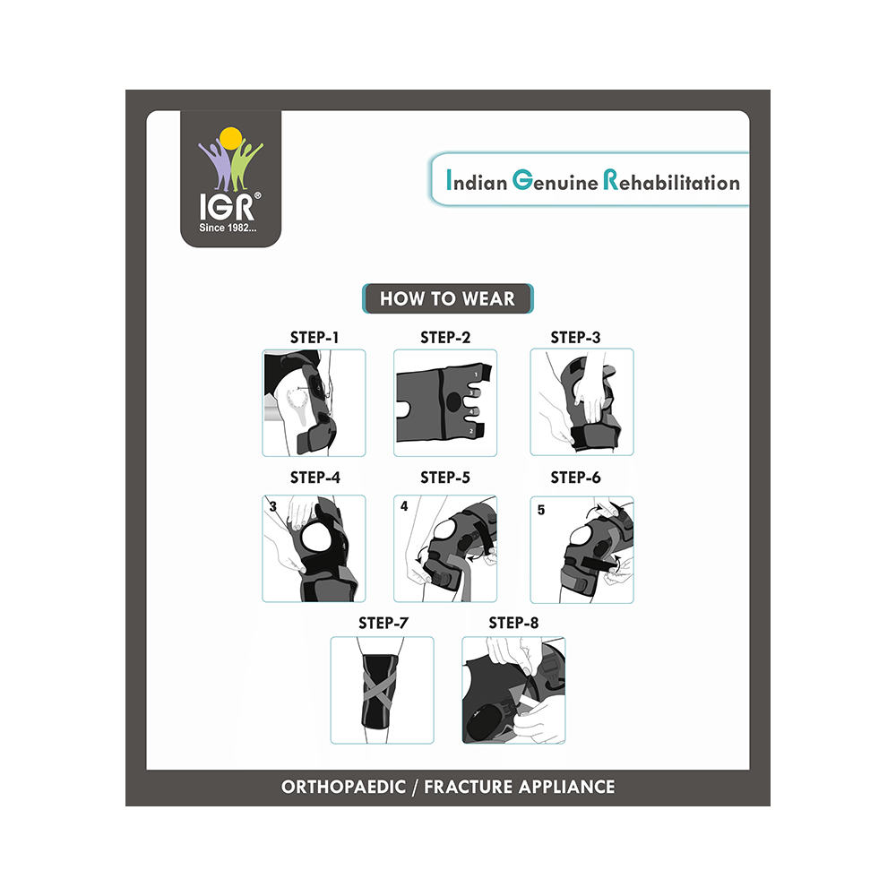 IGR O.A. Knee Brace  Left Medium Black - Image 5