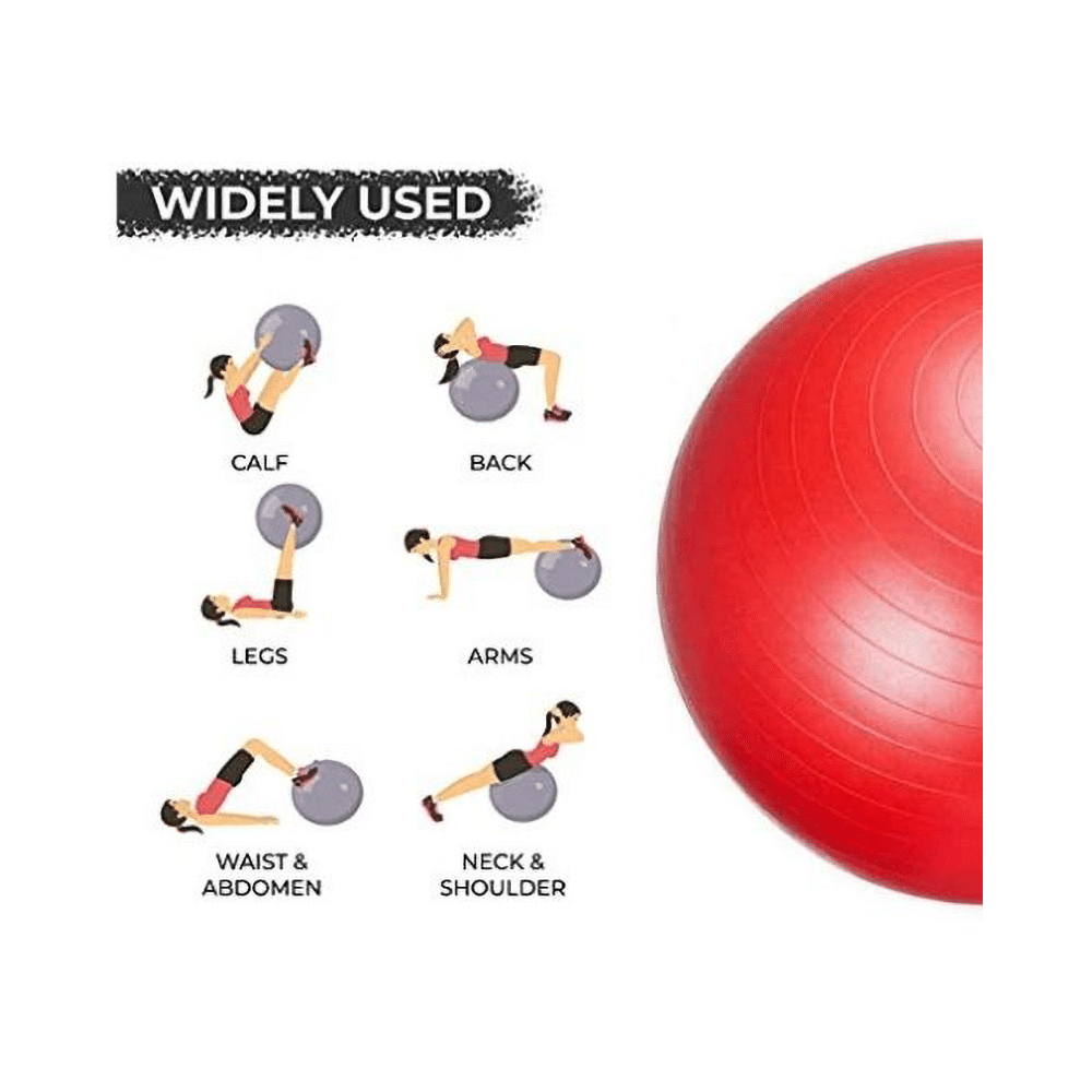 Healthtrek Anti Burst Gym/Yoga/Exercise/Swiss Ball 55cm Red - Image 5