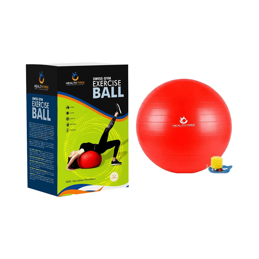 Healthtrek Anti Burst Gym/Yoga/Exercise/Swiss Ball 55cm Red - Image 3