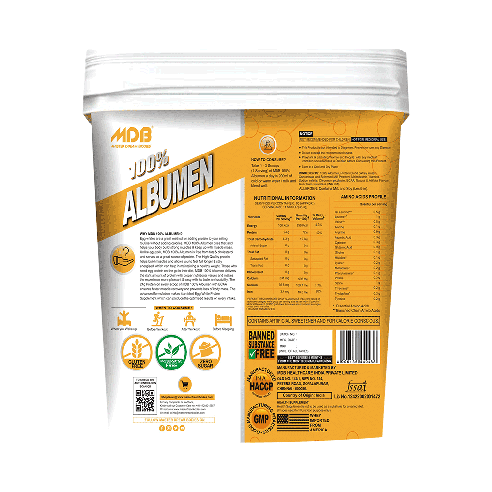 MDB Master Dream Bodies 100% Albumen Strawberry - Image 2