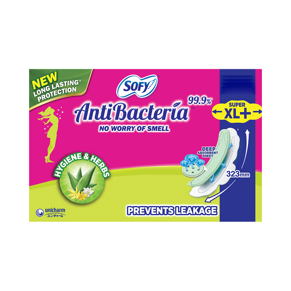 Sofy AntiBacteria 99.9% Sanitary Pads Ultra Slim | Size Super XL+ - Image 1