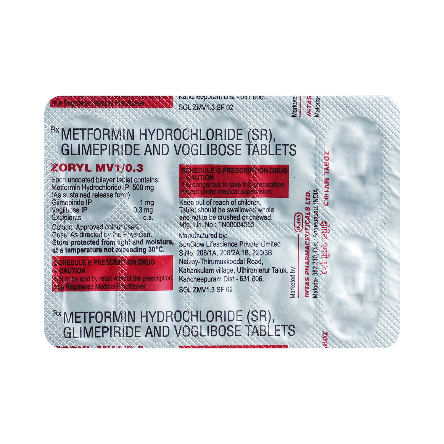 Zoryl MV 1/0.3 Tablet SR - Image 6