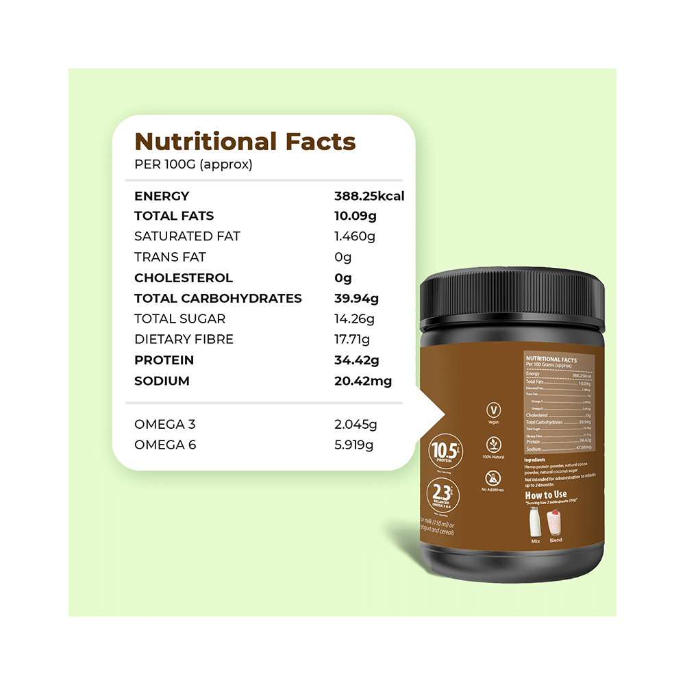 Health Horizons Hemp Protein Powder (500gm Each) for Lean Muscles Chocolate - Image 2