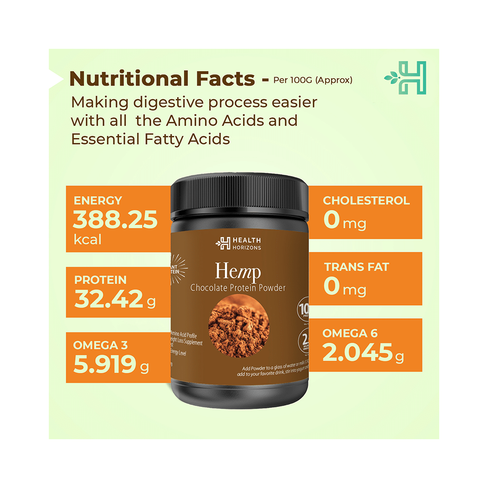 Health Horizons Hemp Protein Powder (500gm Each) for Lean Muscles Chocolate - Image 4
