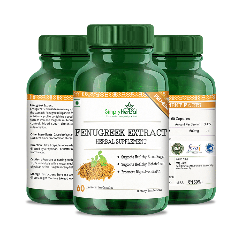 Simply Herbal Fenugreek Extract Vegetarian Capsules - Image 4