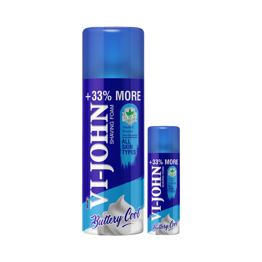 Vi-John Combo Pack of Buttery Cool Shaving Foam 400gm and 50gm - Image 1