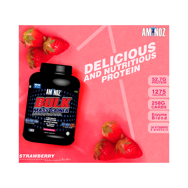 Aminoz Bulk Mass Gainer Strawberry - Image 6