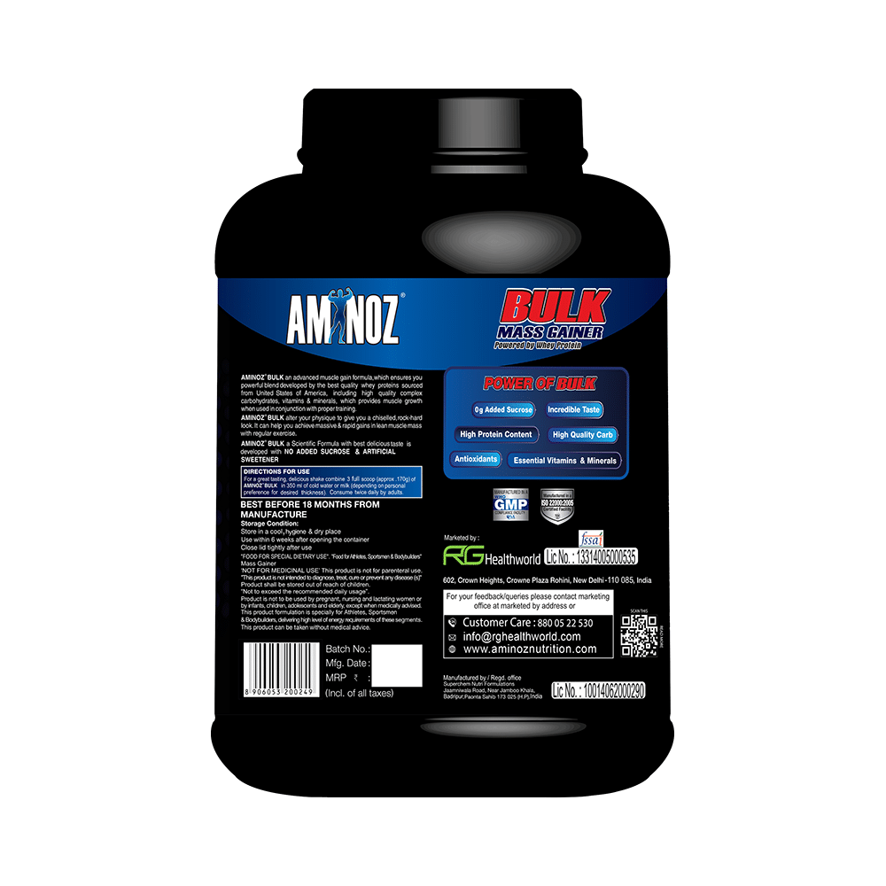 Aminoz Bulk Mass Gainer Strawberry - Image 2