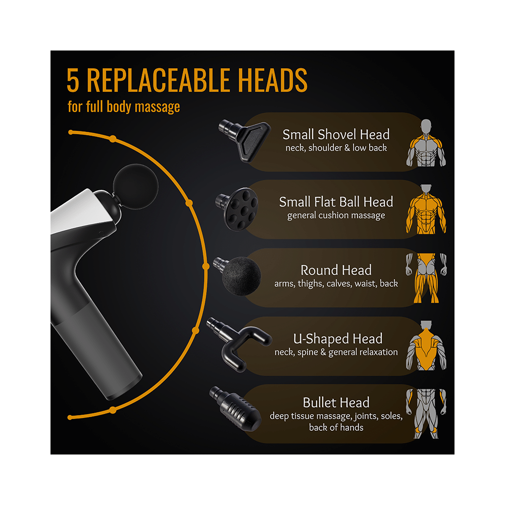 Health Sense HM 280 Gun Massager Machine Black & Grey - Image 2