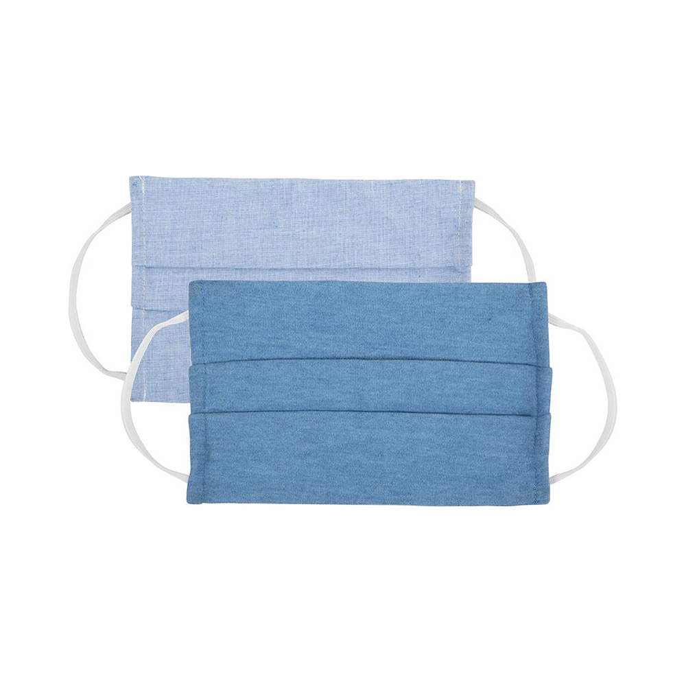 Faballey 2 Ply Pleated Resusable Mask Set Cool Blue - Image 2