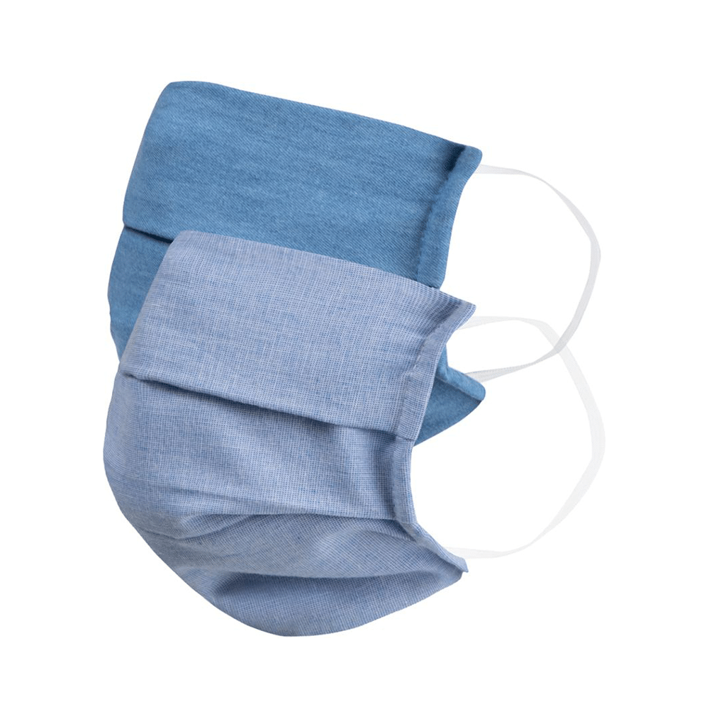 Faballey 2 Ply Pleated Resusable Mask Set Cool Blue - Image 1