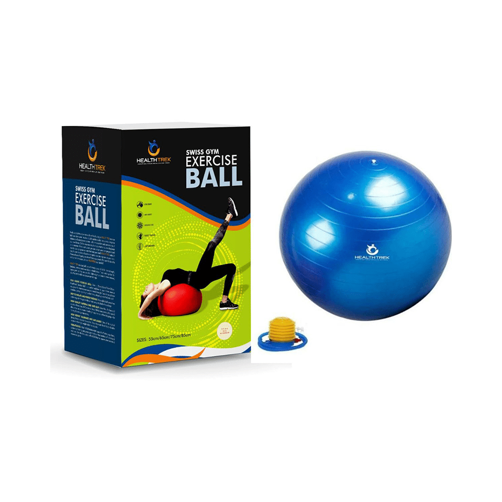 Healthtrek Anti Burst Gym/Yoga/Exercise/Swiss Ball 55cm Blue - Image 3