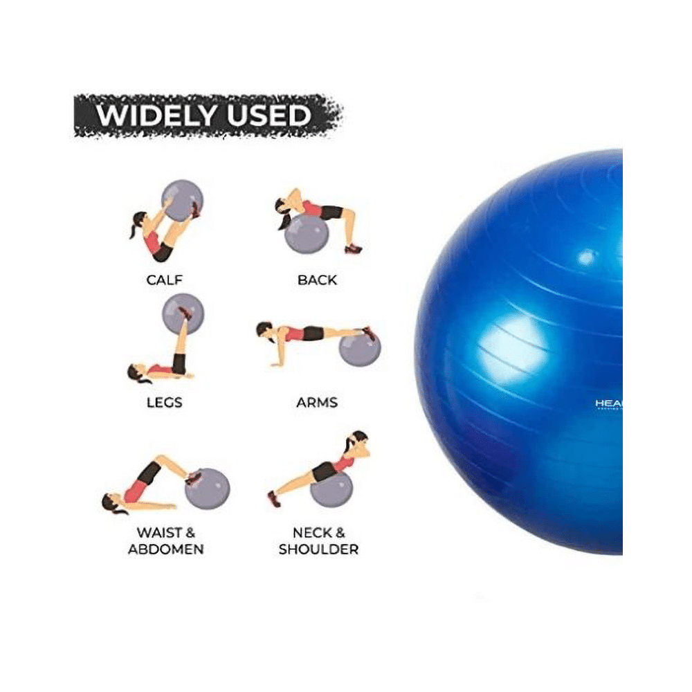 Healthtrek Anti Burst Gym/Yoga/Exercise/Swiss Ball 55cm Blue - Image 5
