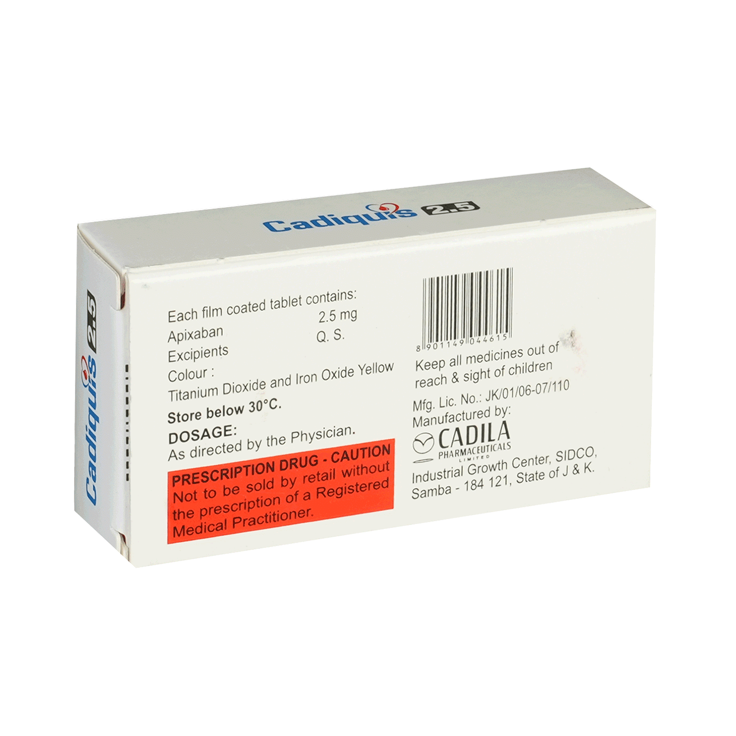Cadiquis 2.5mg Tablet - Image 3