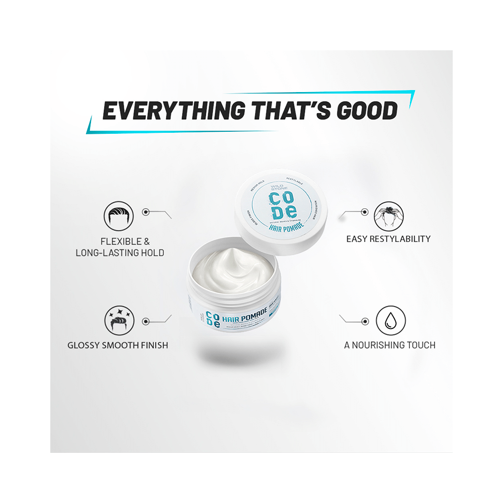 Wild Stone CODE Hair Pomade Medium Hold - Image 4