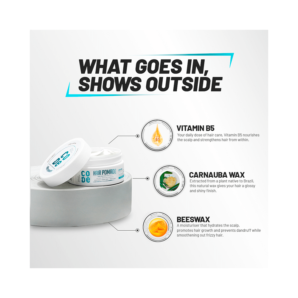 Wild Stone CODE Hair Pomade Medium Hold - Image 3