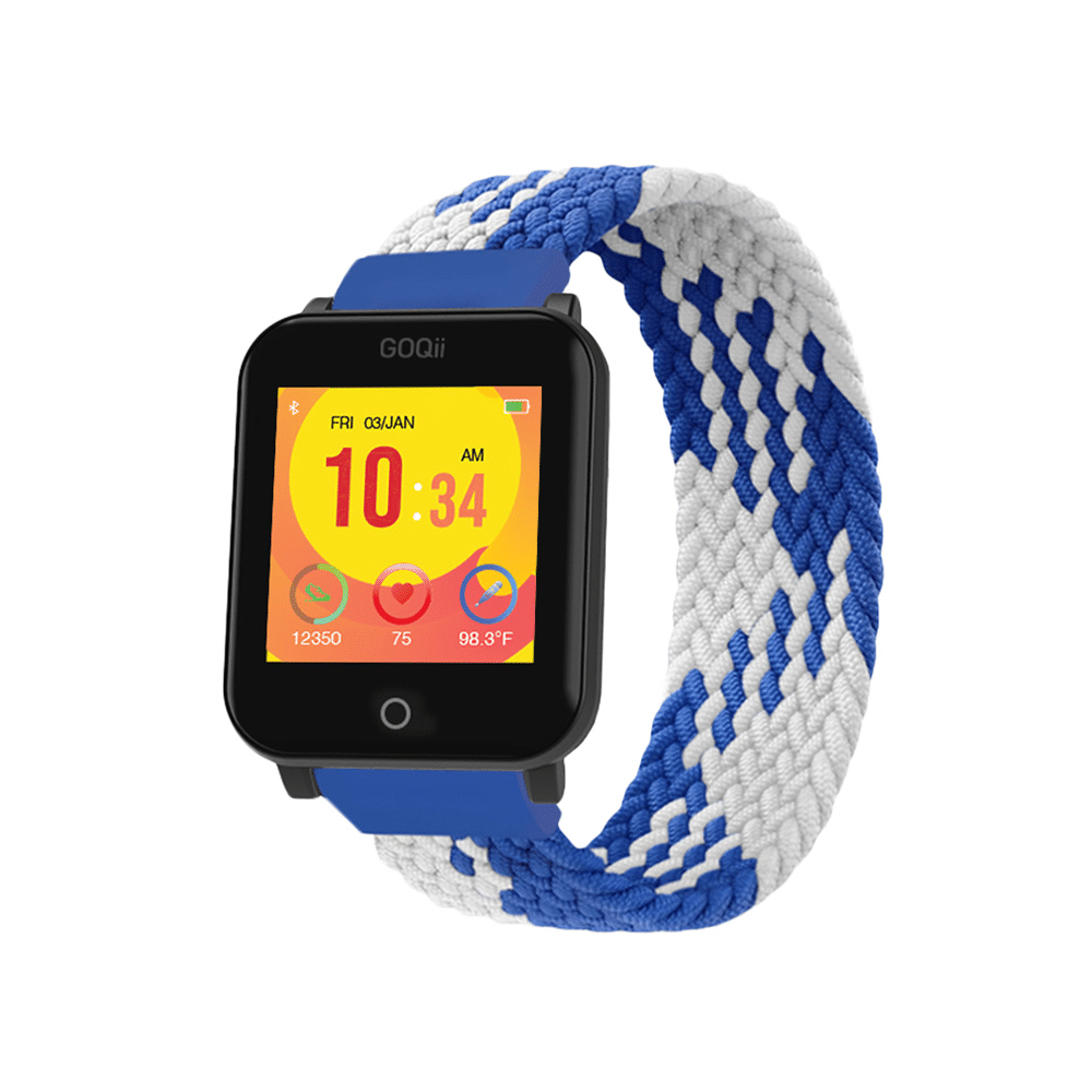 GOQii Vital Junior Fitness with 3 Months Health & Personal Coaching Smart Watch Blue and White
