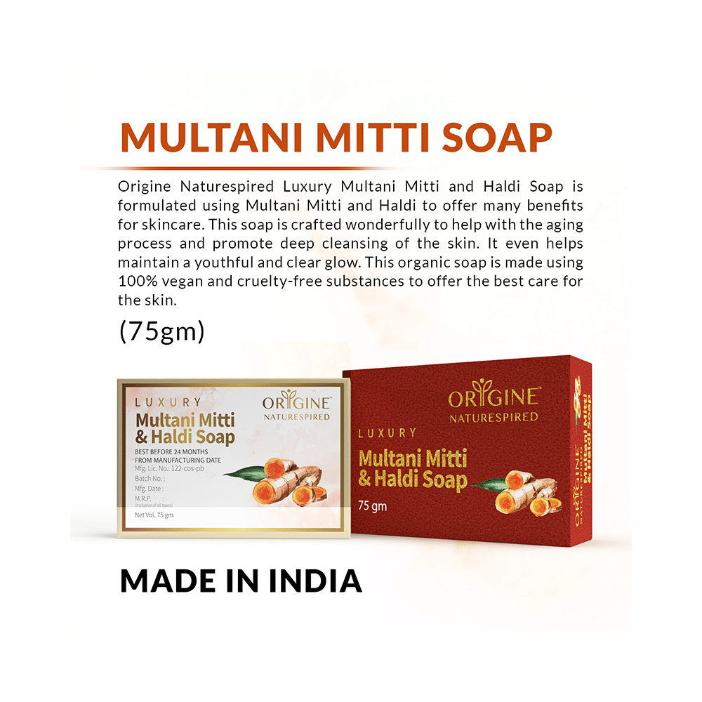 Origine Naturespired Luxury Multani Mitti & Haldi Soap - Image 3