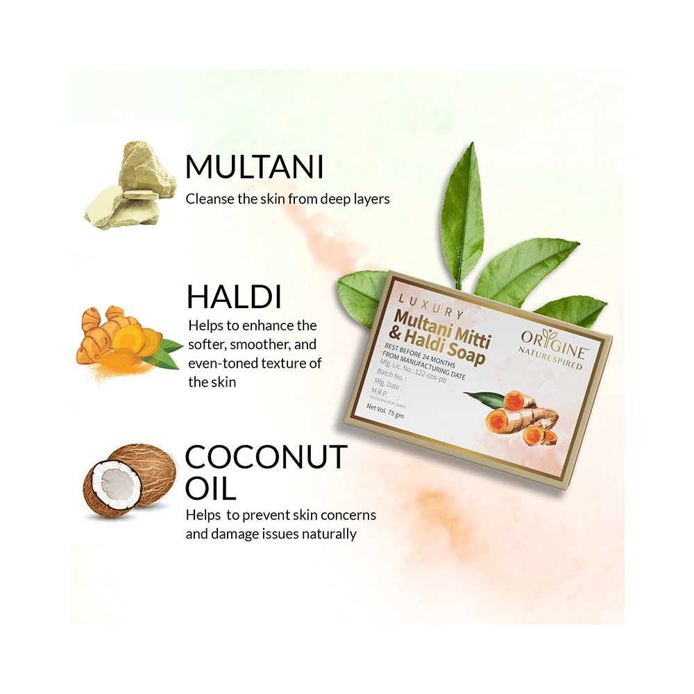 Origine Naturespired Luxury Multani Mitti & Haldi Soap - Image 4