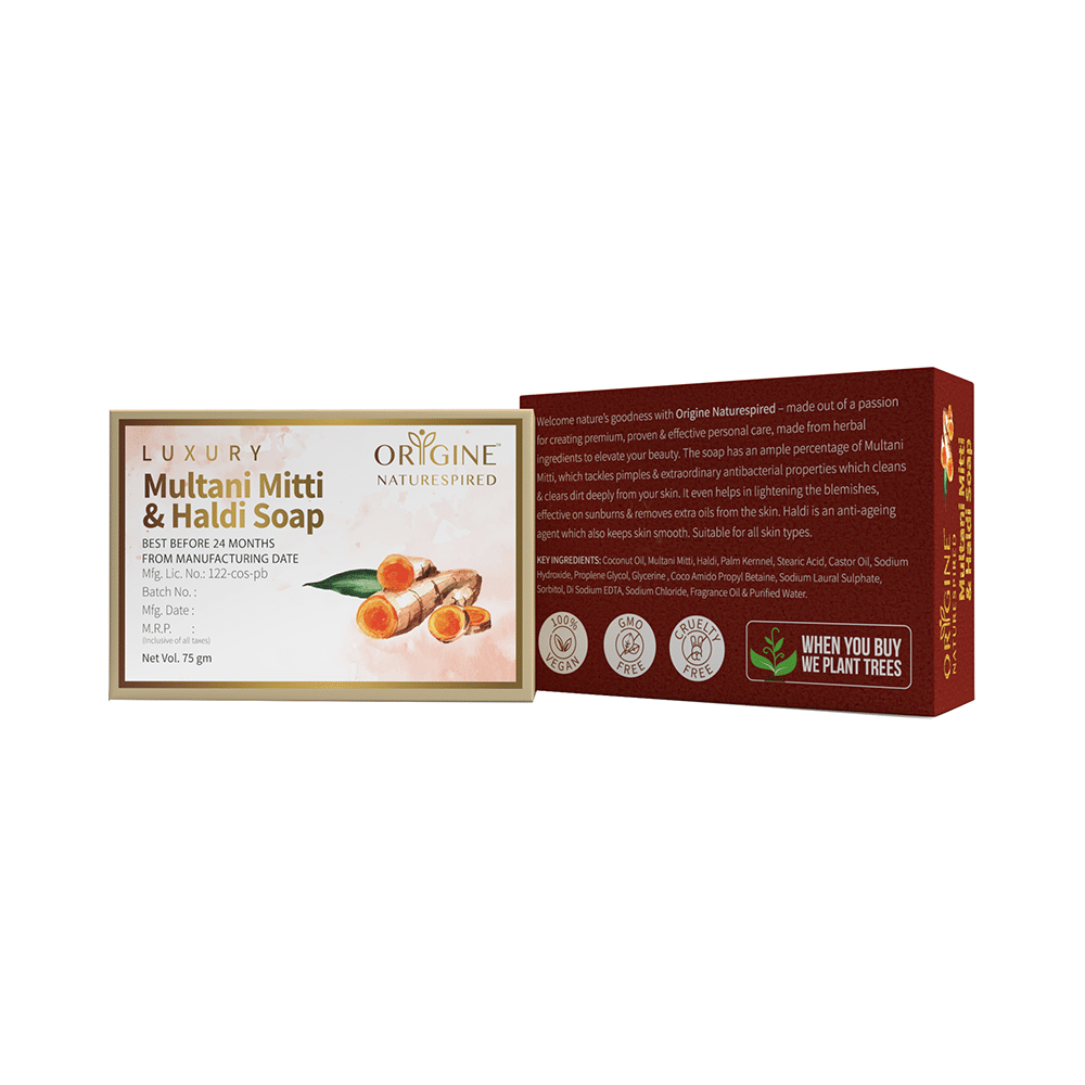 Origine Naturespired Luxury Multani Mitti & Haldi Soap - Image 2