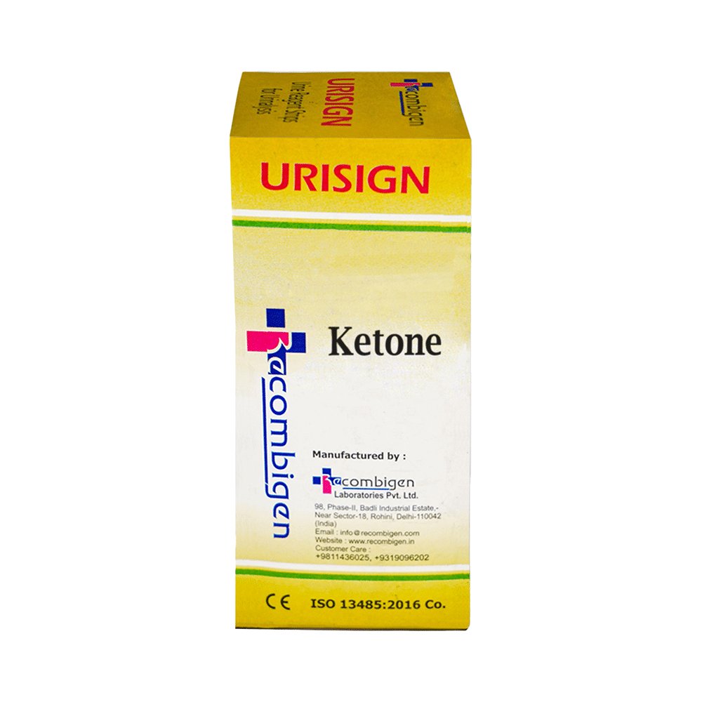 Recombigen Urisign Urine Reagent Test Strip Ketone for Urinalays (50 Each)