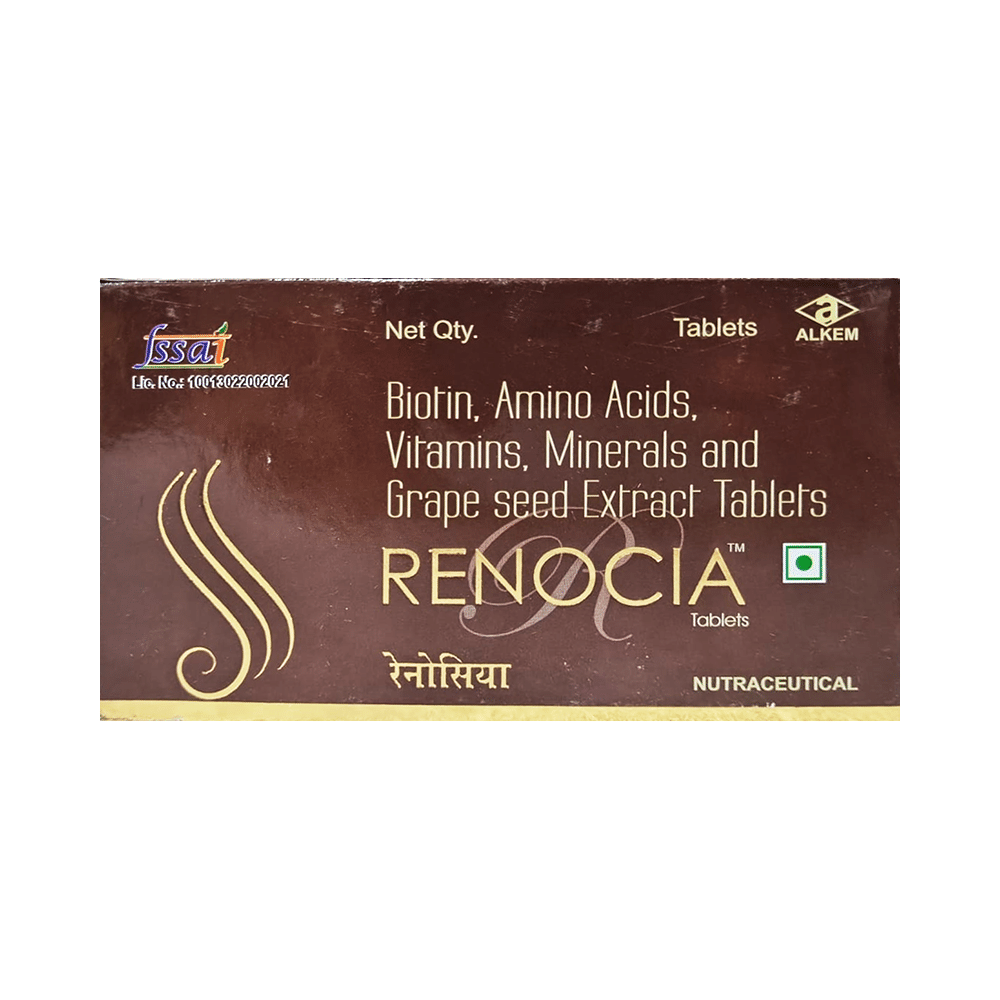 Renocia Tablet with Biotin, Amino Acids, Vitamins, Minerals & Grape Seed Extract