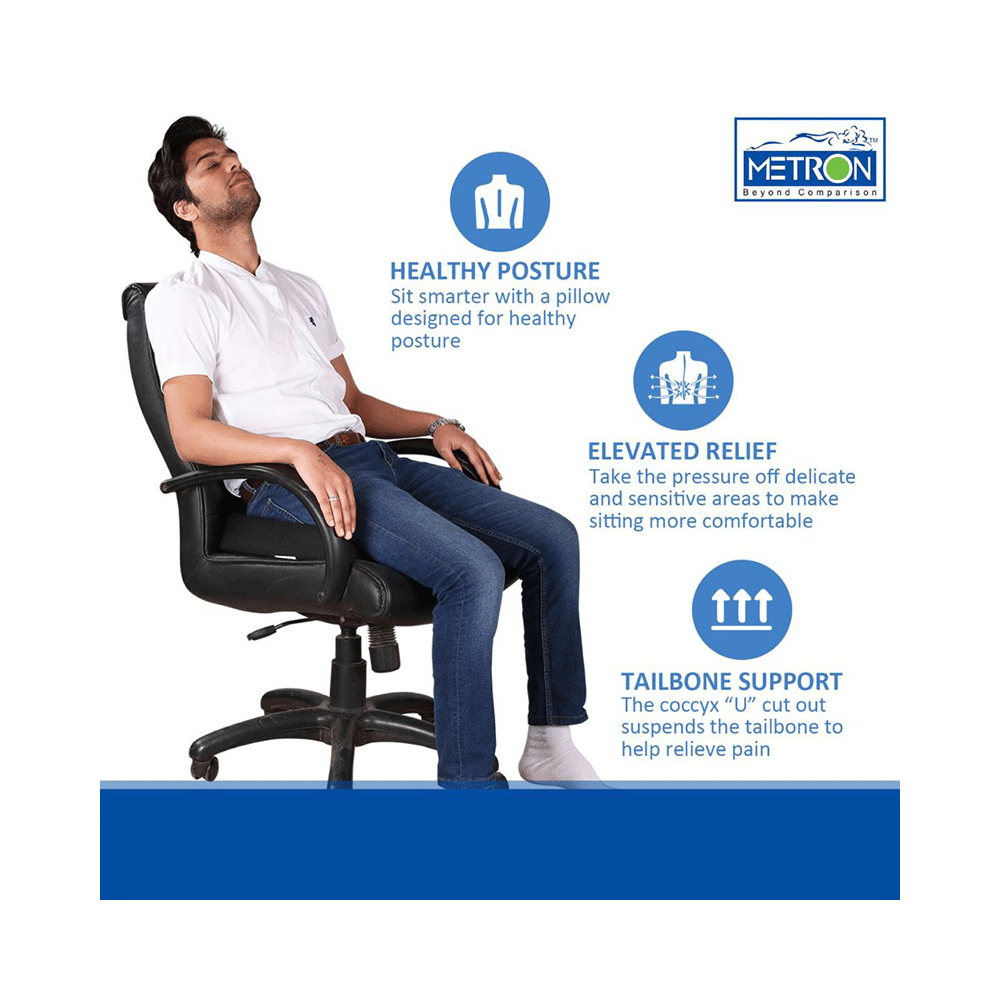 Metron Memory Foam Soft Donut Seat Cushion Black - Image 4