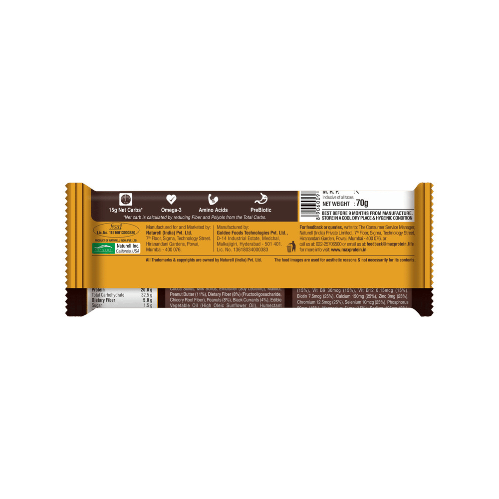 RiteBite Max Protein Active 20 gm Protein Bar (70gm Each) Peanut Butter - Image 4