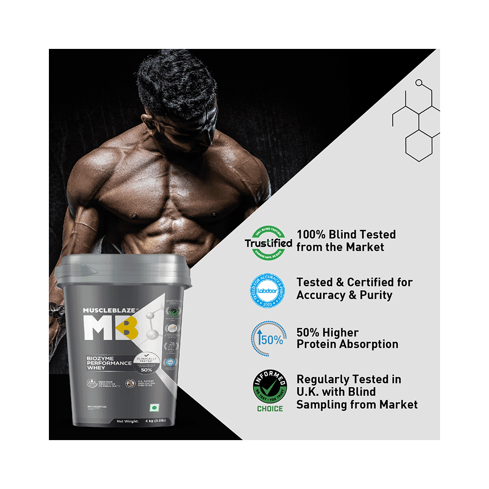 MuscleBlaze MuscleBlaze Biozyme Performance Whey Protein | For Muscle Gain | Improves Protein Absorption | Nutrition Care Powder Rich Chocolate - Image 5