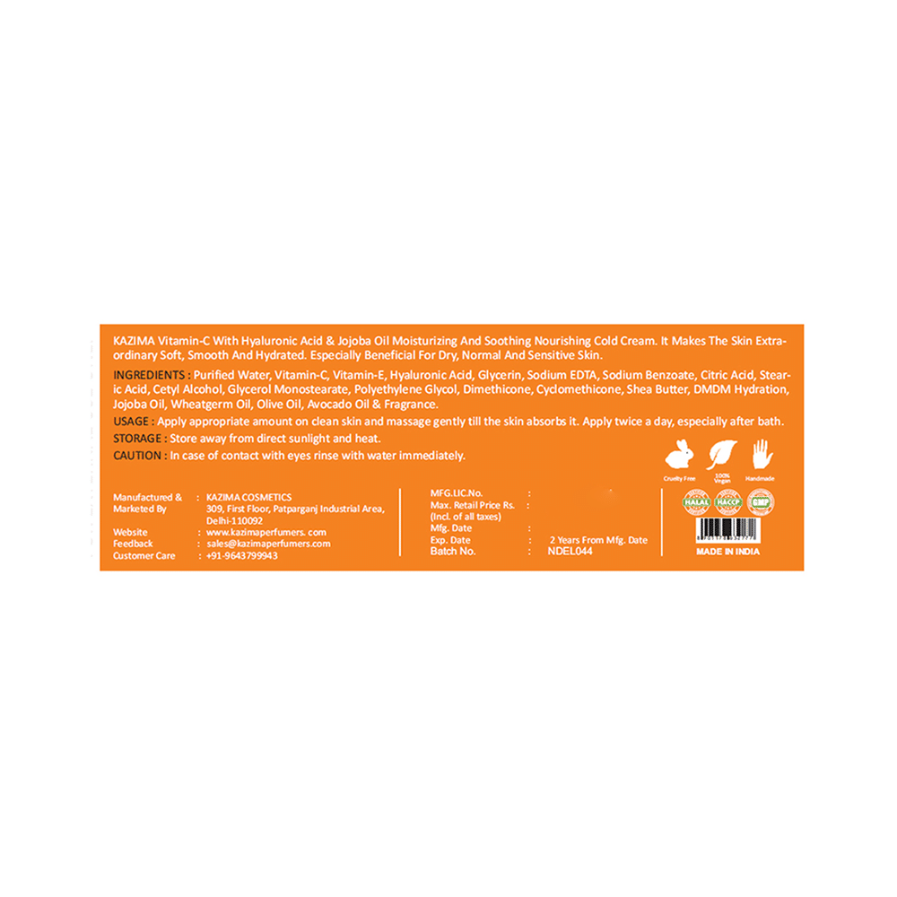 Kazima Vitamin C Skin Lightening Cold Cream - Image 4