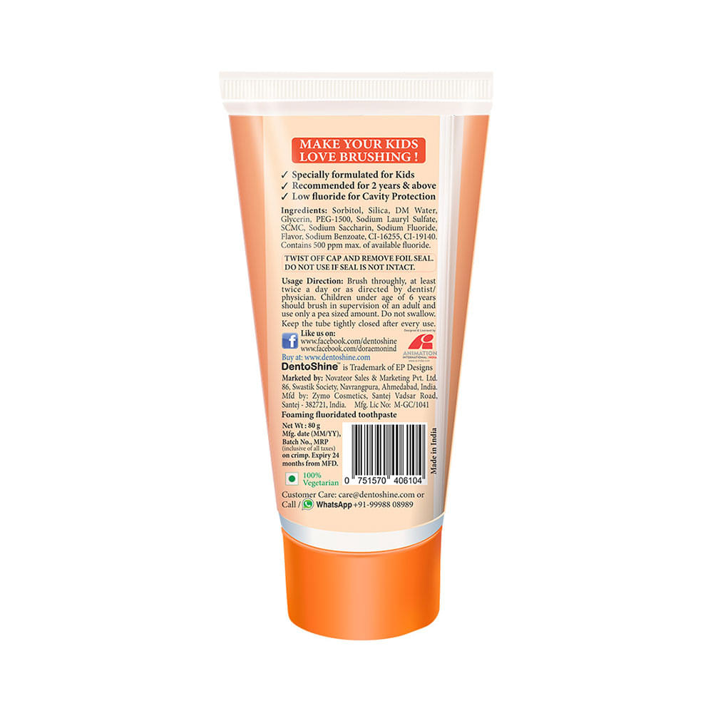 DentoShine Orange Gel Toothpaste for Kids - Image 2