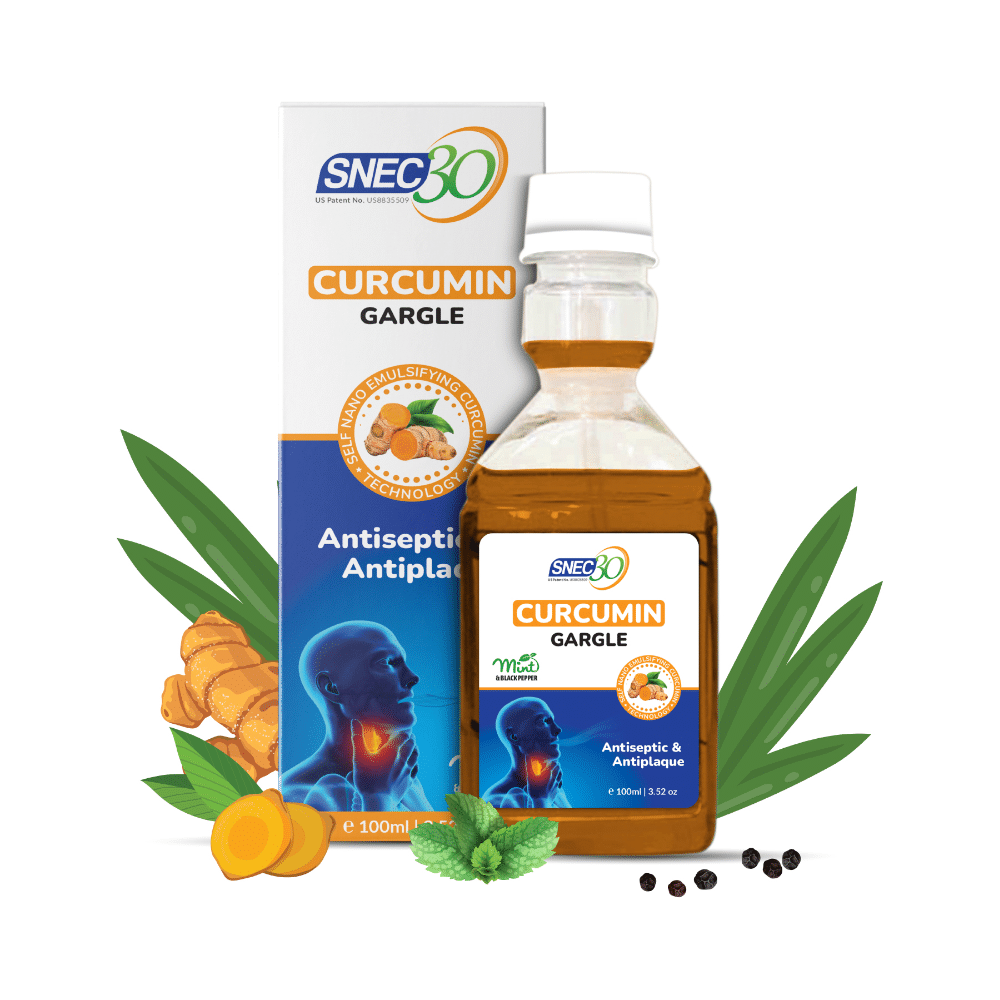 Snec 30 Ayurvedic Curcumin Gargle Solution for Sore Throat, Bad Breathe Black Pepper Mint - Image 3