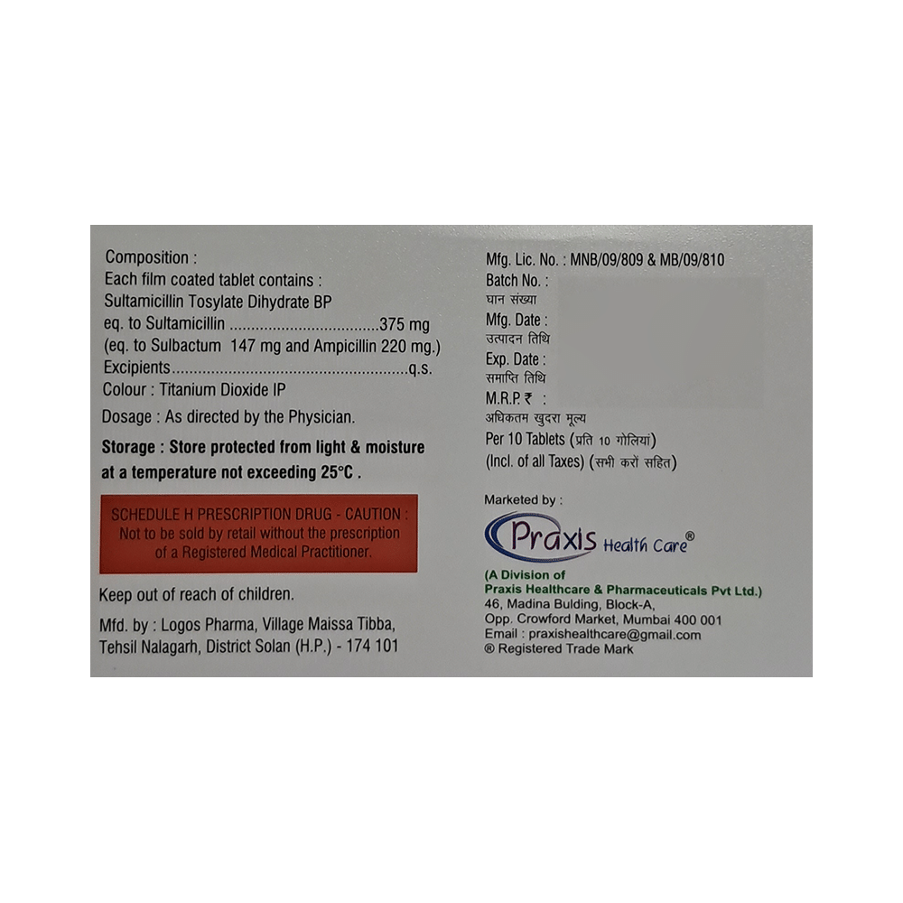 Sultaprax 375 Tablet - Image 2