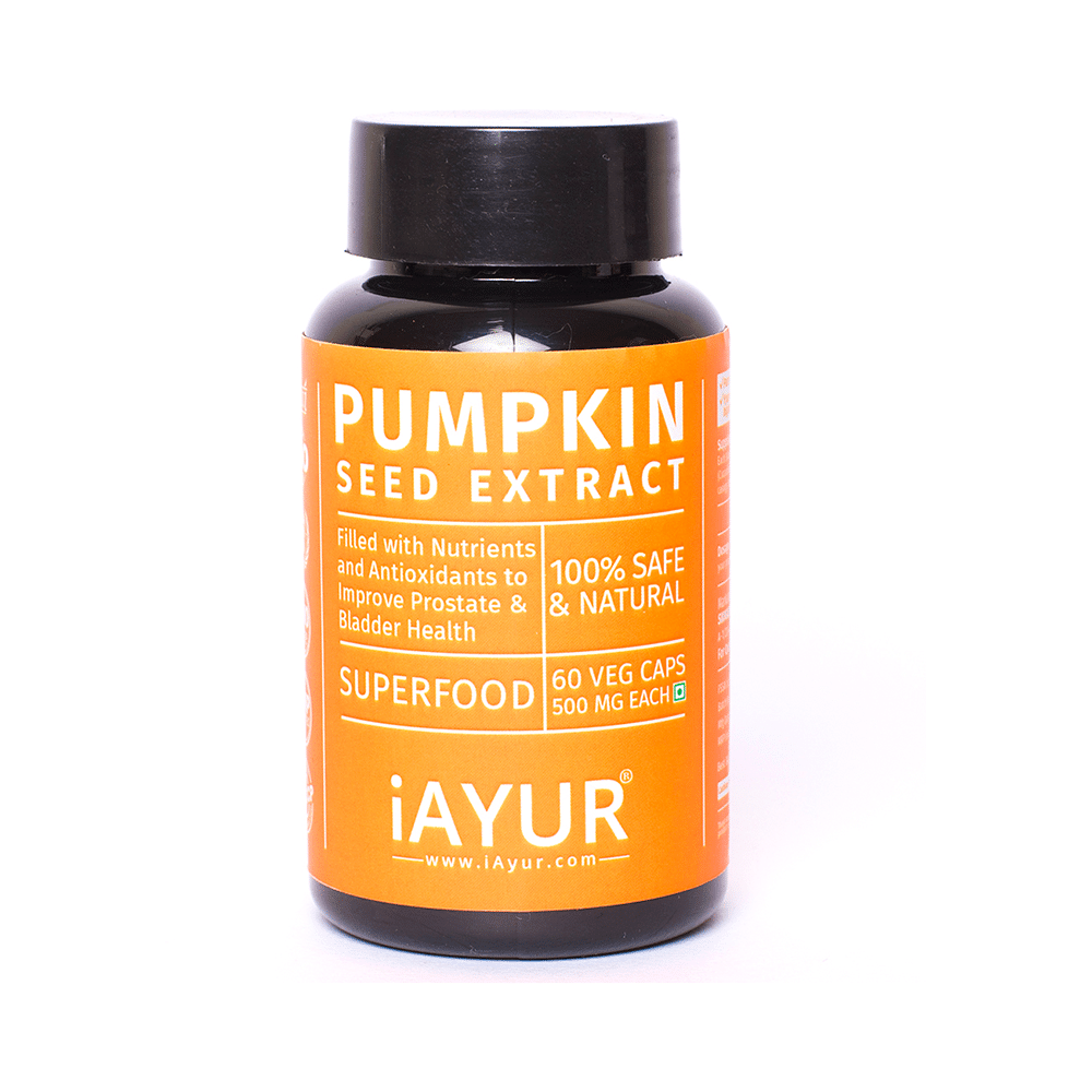 iAYUR Pumpkin Seeds Extract 500mg Veg Capsule