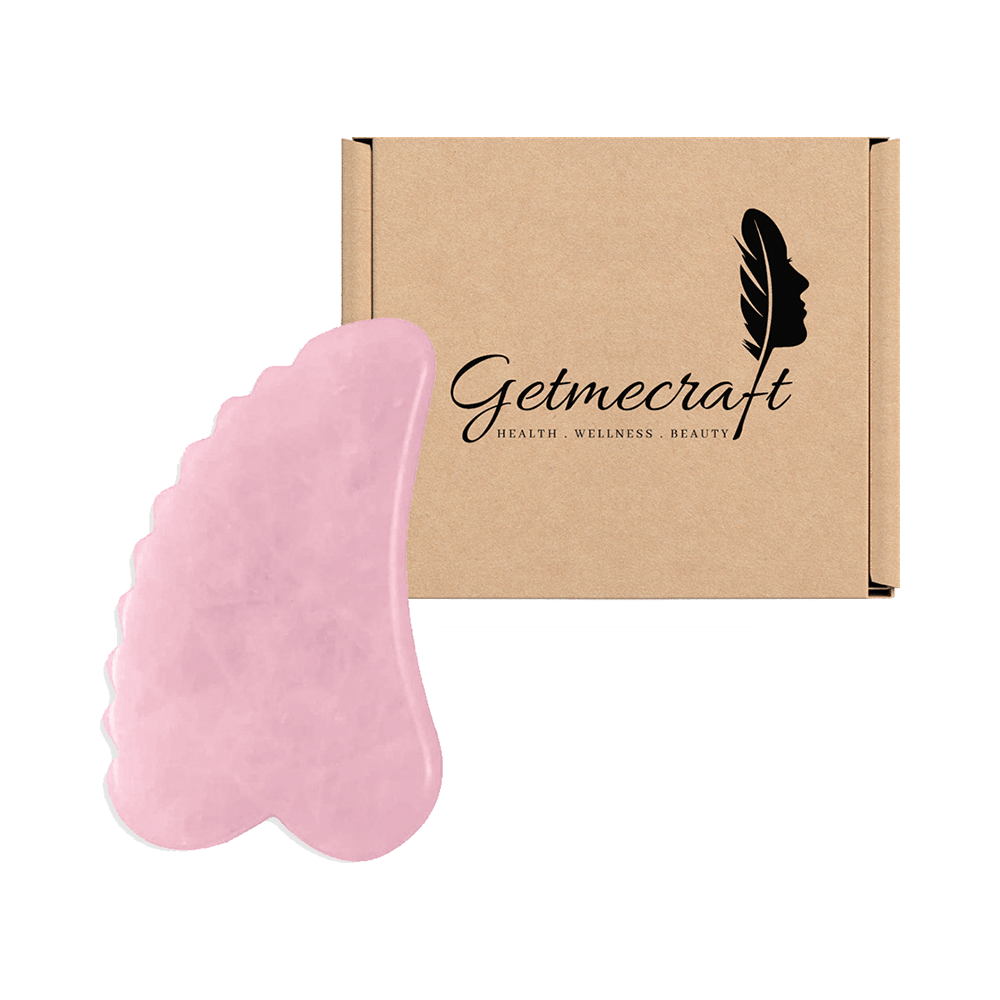 Get Me Craft Teeth Shape Rose Quartz Gua Sha Facial Tool